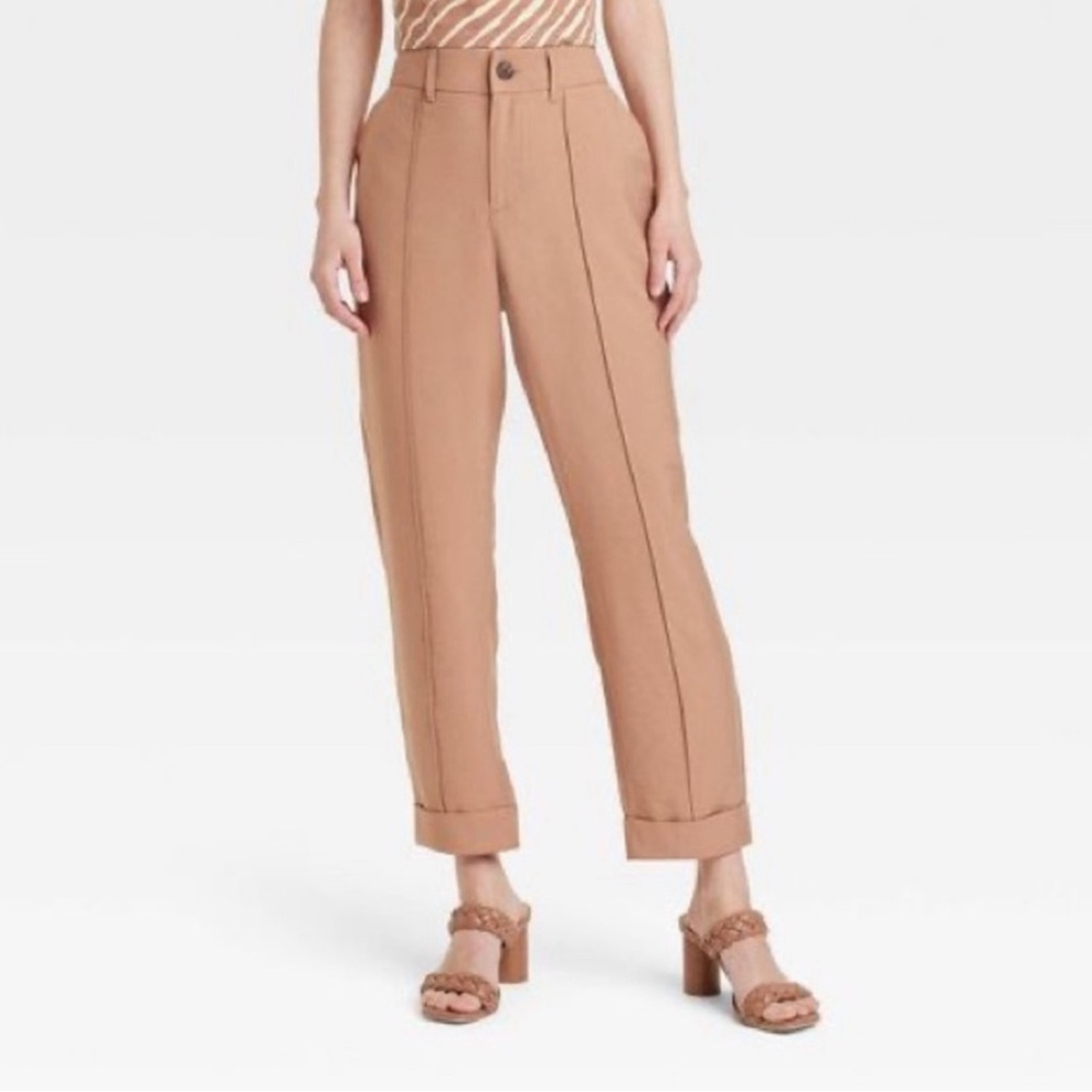 Women's High-Rise Slim Straight Leg Pintuck Ankle Pants | A New Day™ | 12